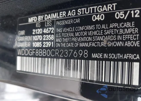 2012 Mercedes-Benz C 300 Sport 4Matic from USA, damaged, VIN WDDGF8BB0CR237698